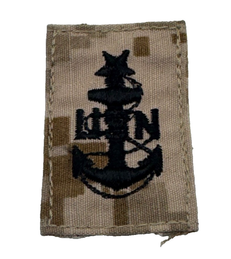 USN US Navy Senior Chief E-8 AOR1 Desert Digital Camo Hook & Loop Patch