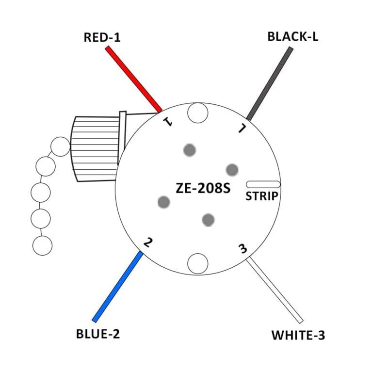 Ceiling Fan Switch Ze208s E89885 3 Speed 4 Wire Fan Light Switch Replacement Par