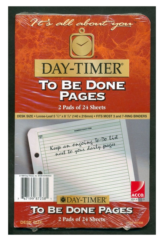 Day-Timer Refill To Be Done Pages   W!