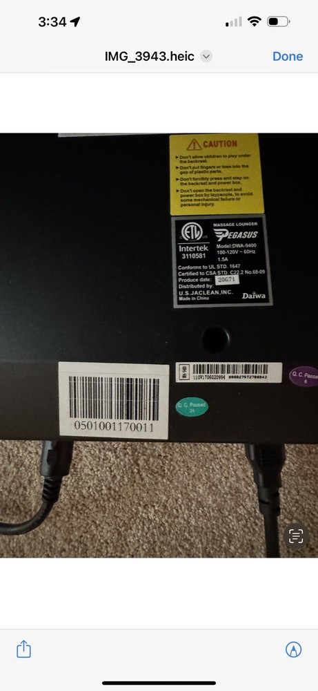 Excellent Condition Massage Chair