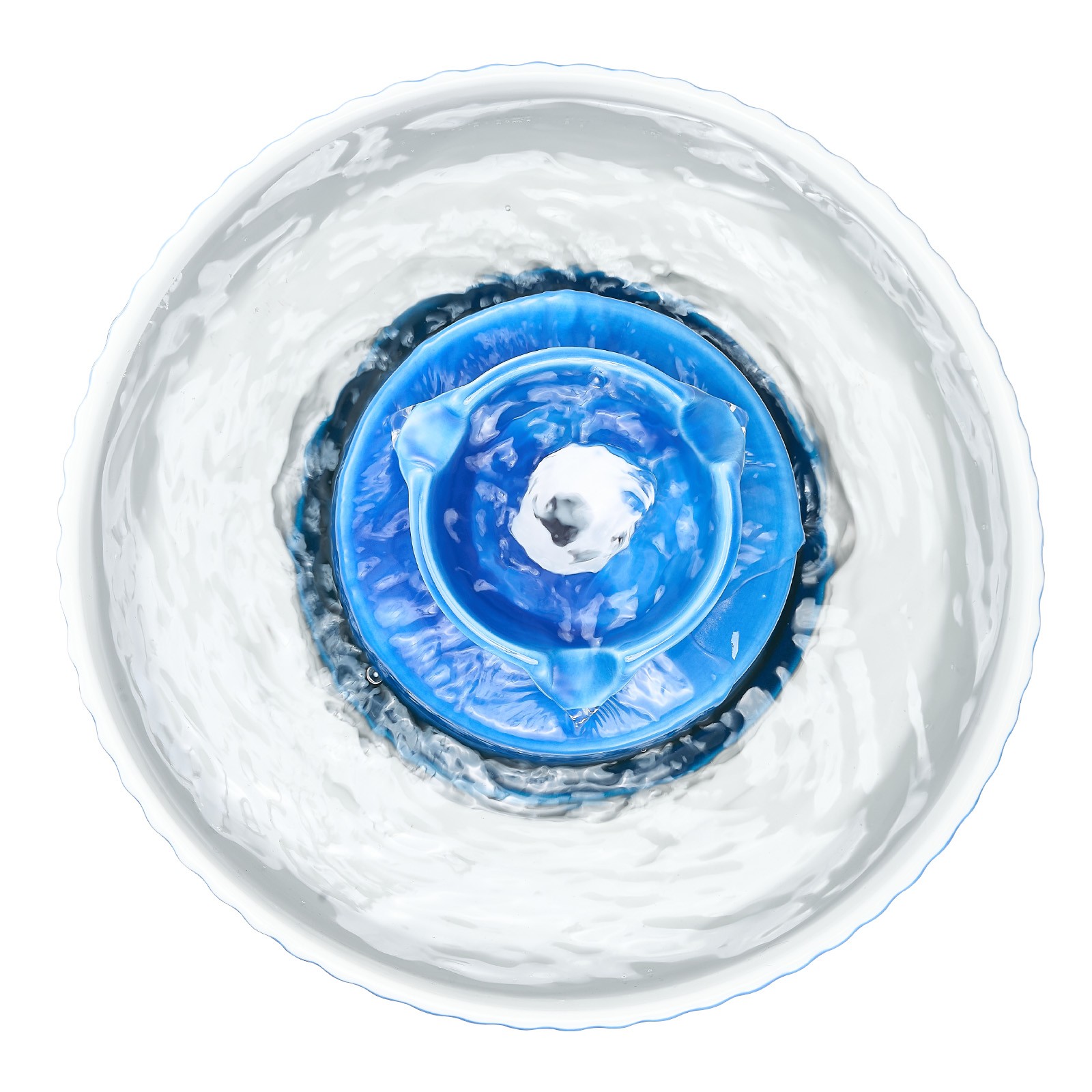 Ceramic Cat Water Fountain 2.1L/71oz Cupcake Pet Fountain for Cats & Dogs