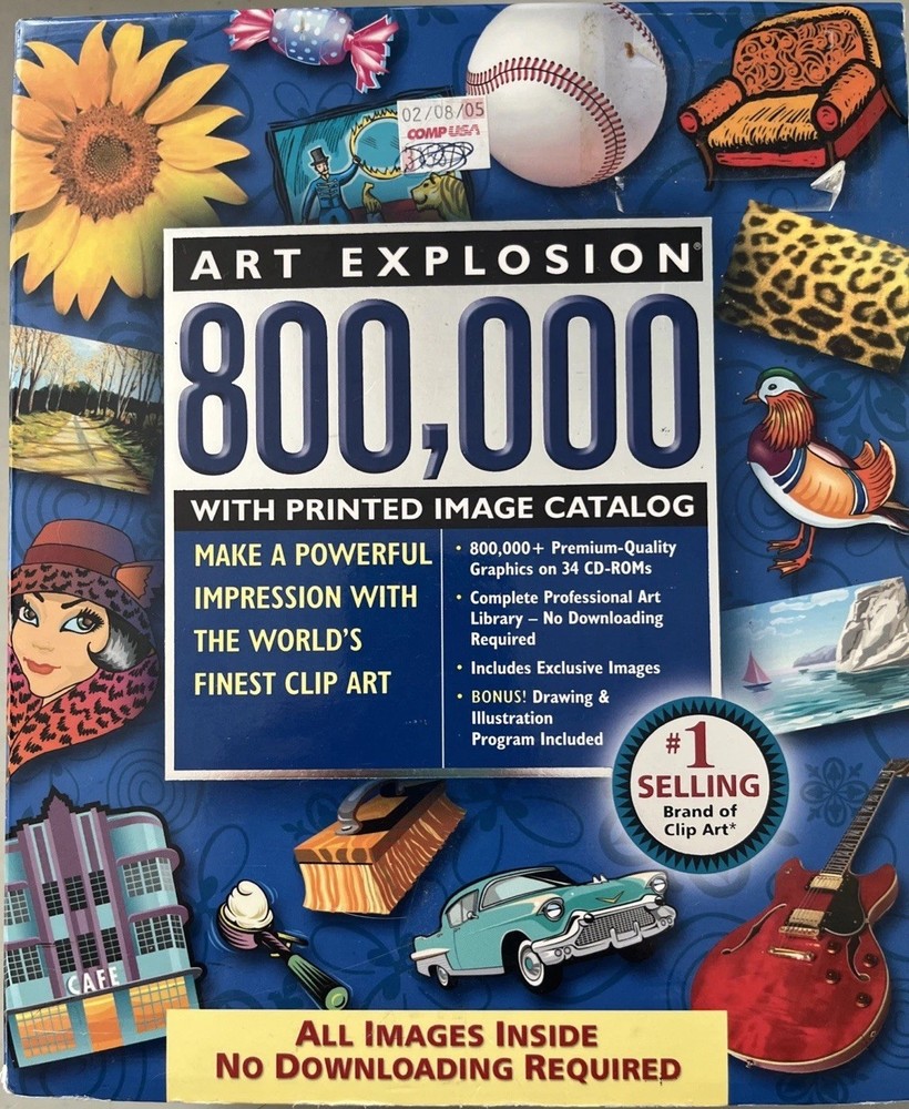 ART EXPLOSION 800,000 Clip Art Library Software PC 34 CD Image Graphics