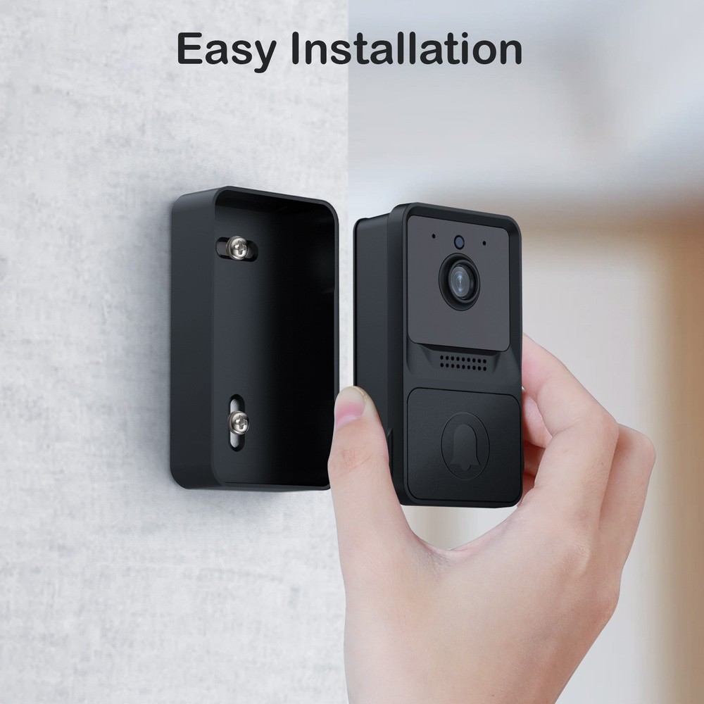 Black Smart Wireless WiFi Video Doorbell Door Ring Intercom Security Camera Bell
