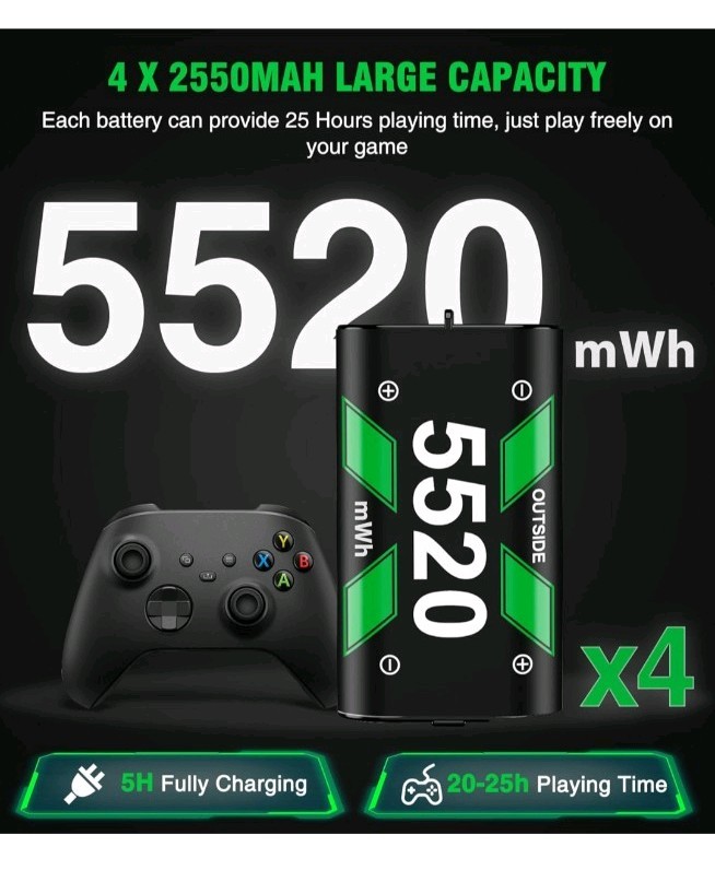Battery Pack and Charger for Xbox Series x Elite Wireless Controller