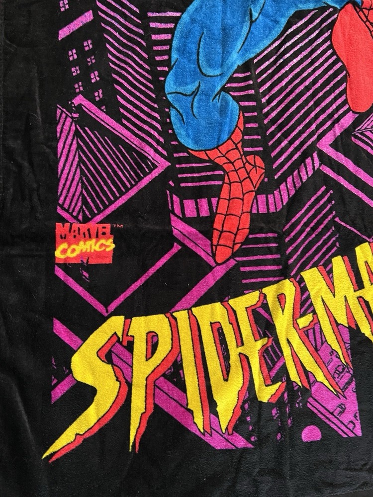 Vintage Spiderman Beach Towel Marvel Comics