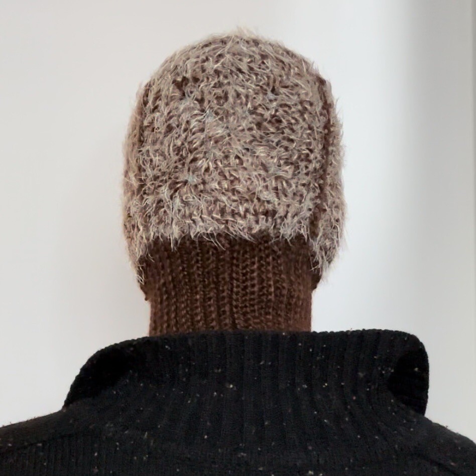 Fuzzy Crochet Balaclava - Chocolate