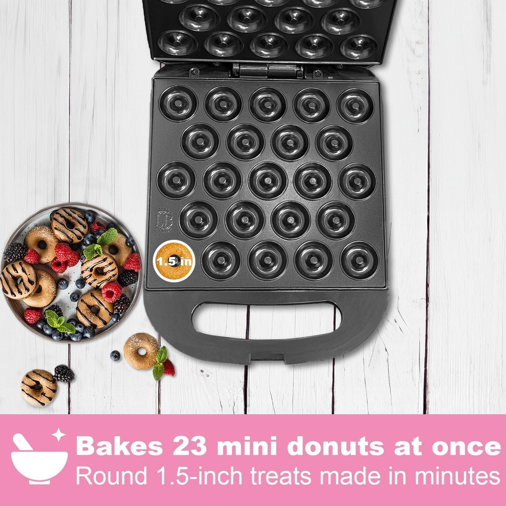 23 Mini Donut Maker Machine – Electric Donut Maker, Non-Stick, Fast Heating, ...