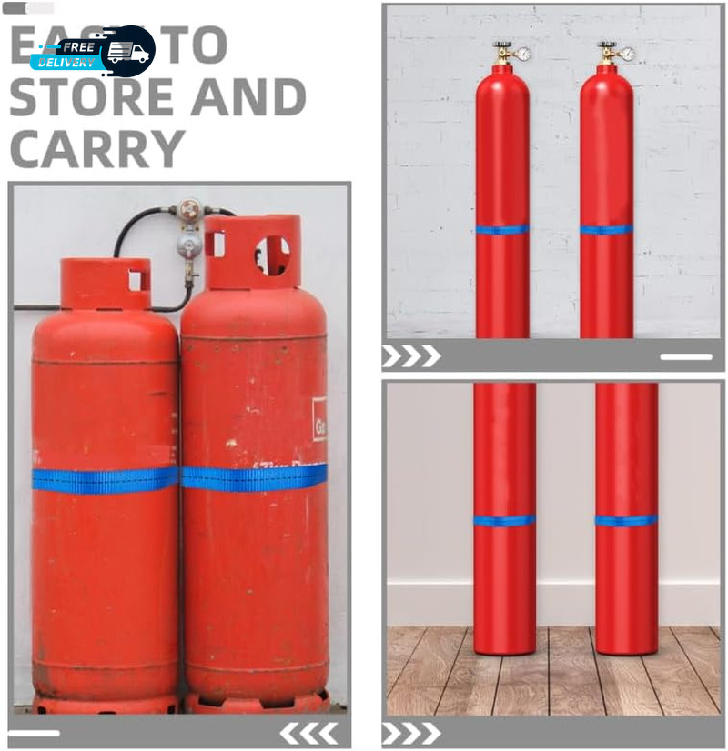 Adjustable Propane Tank Holder Bracket Wall Mounted with High-Strength Strap