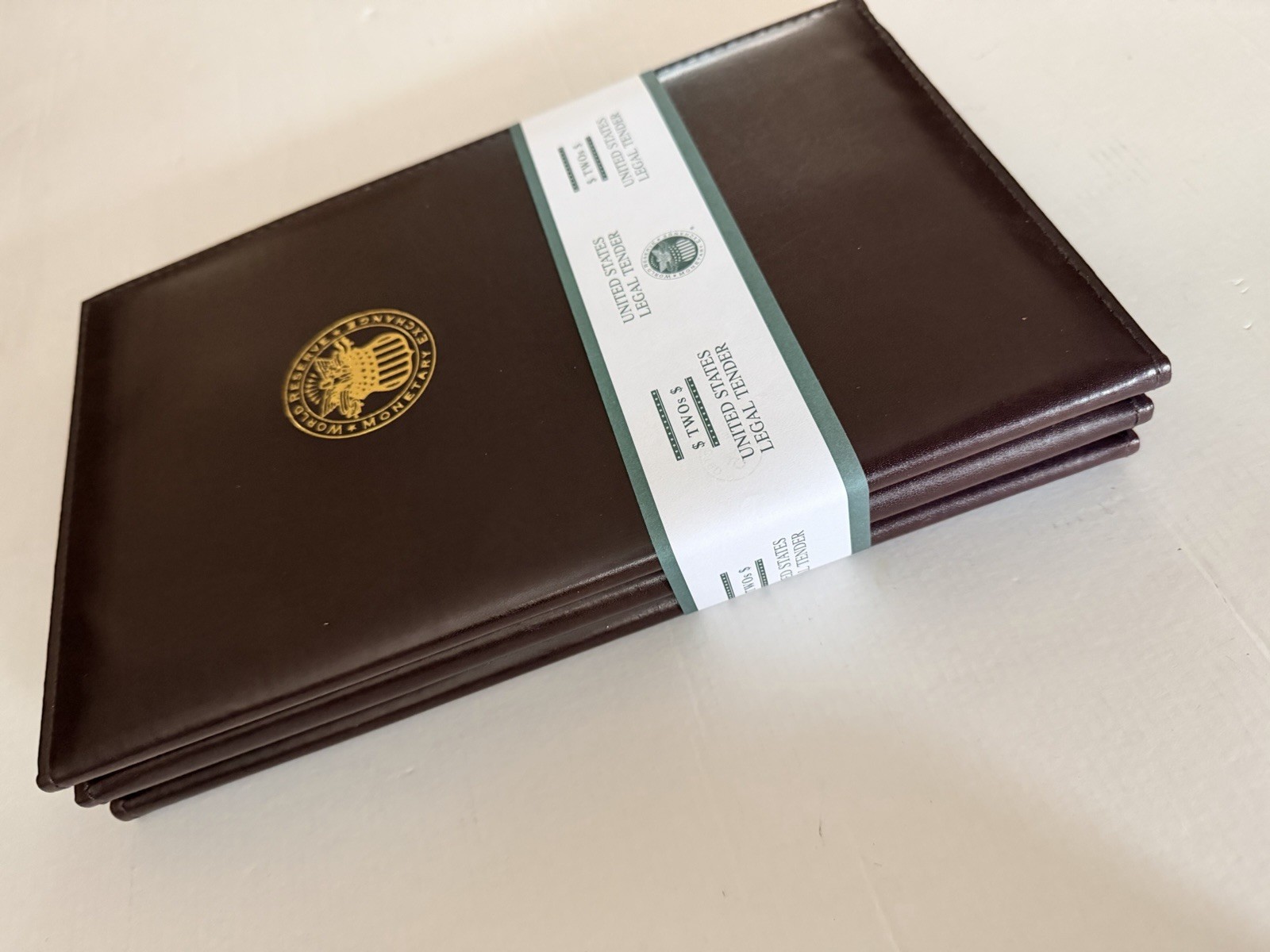 World Reserve Monetary Exchange Uncut Sheet $2 Dollar Bills 2003 Book/Folder COA