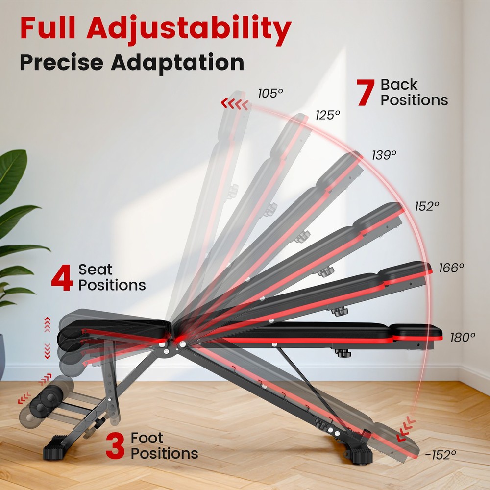Foldable Weight Dumbbell Bench Incline Decline Foldable Body Workout Exercise US