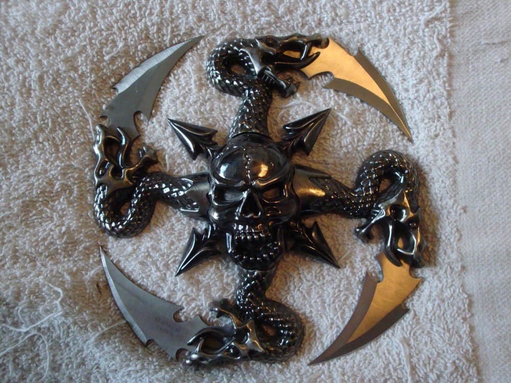 SKULL AND DRAGON WEAPON WALL DISPLAY