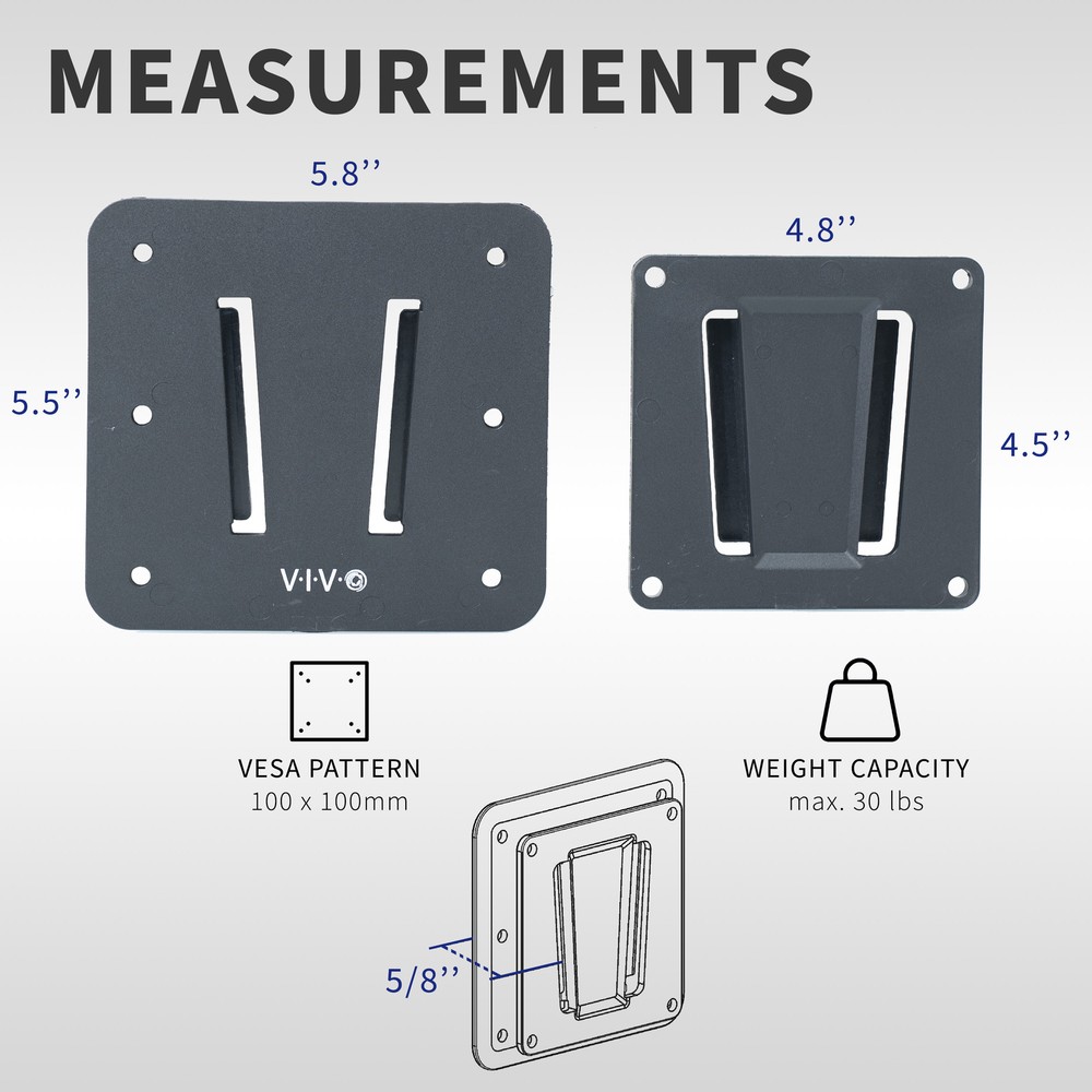VIVO Anti-Rust Quick Release Plastic Polymer RV TV Mount Set