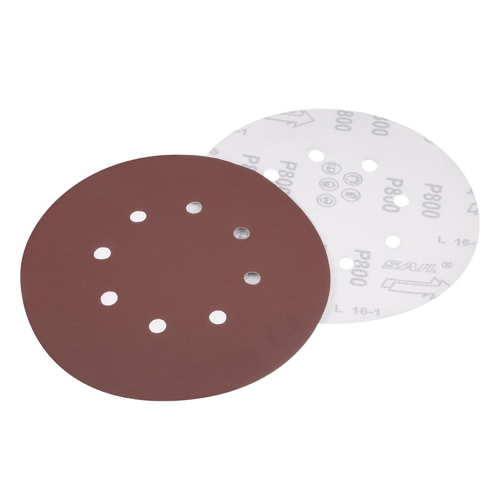 10Pcs 7" 8 Hole Hook and Loop Sanding Disc 800 Grit Flocking Random Orbital