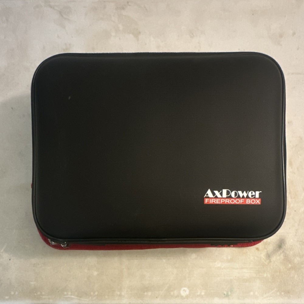 AxPower Fireproof Box Black Combination Lock Portable Handle Organizer Medium