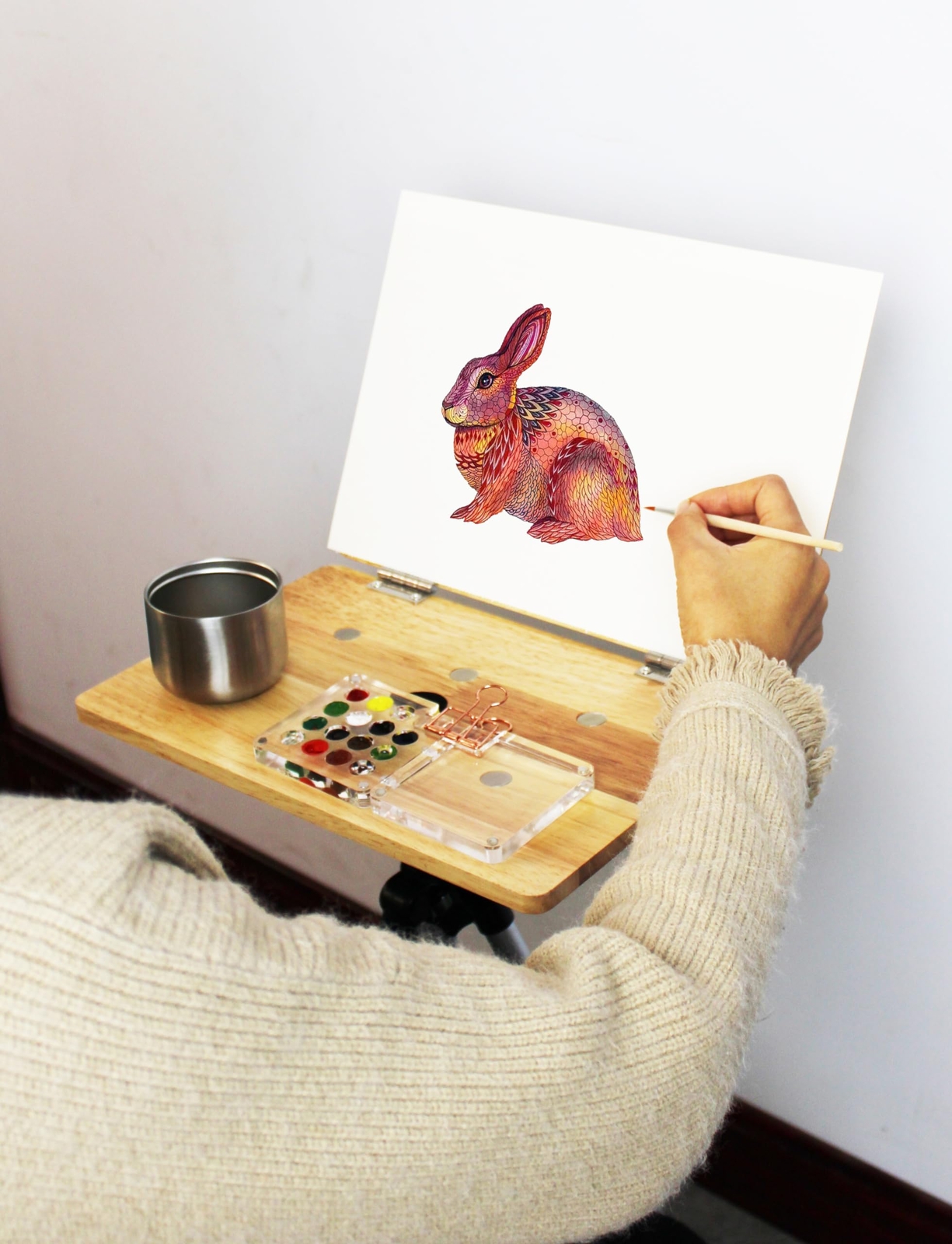 Magnetic Sketch Easel Plein air Easel Plein air watercolorist Camera Tripod