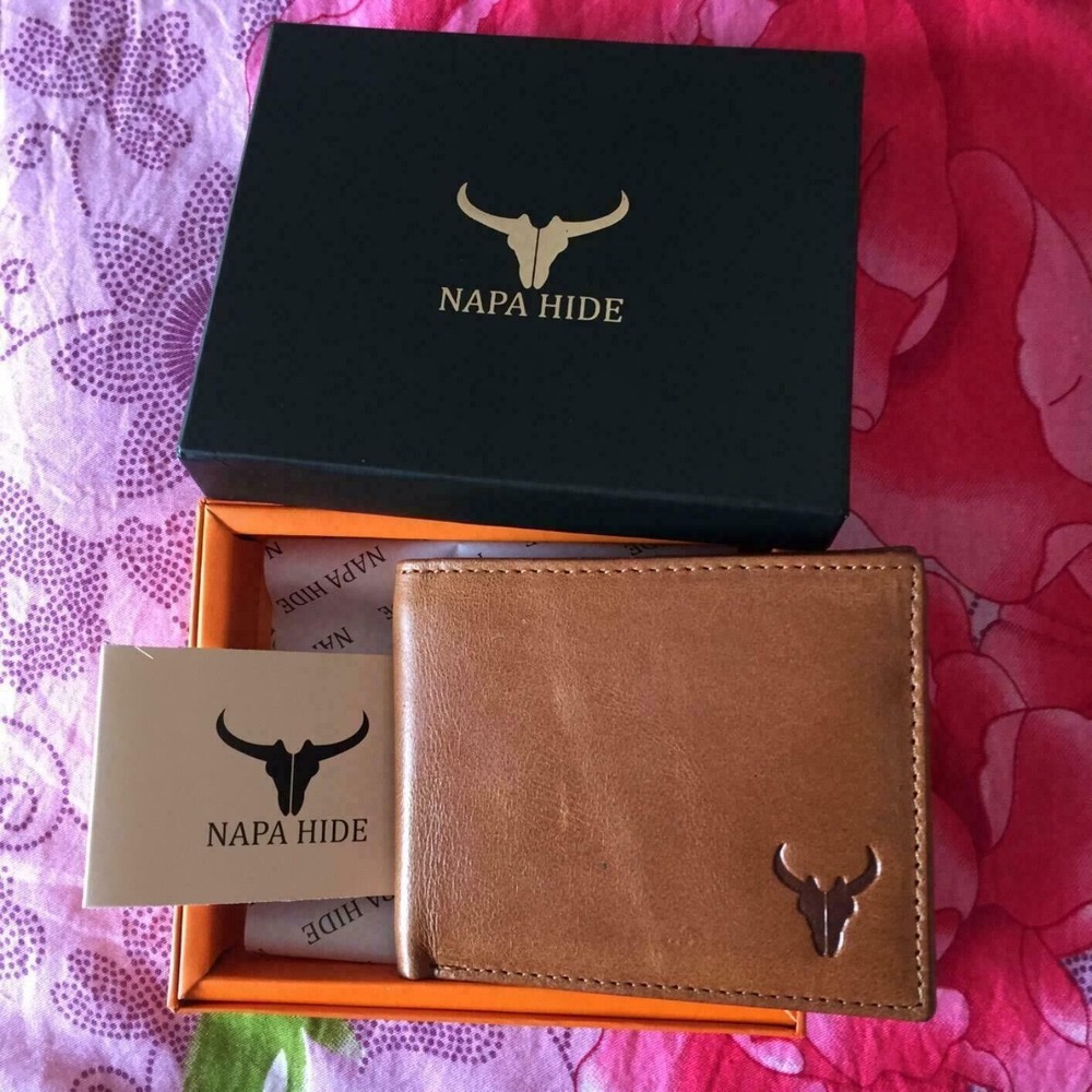 CLASSIC RFID Blocking Full OFGrain Leather MULTIPLE SLOT Bifold Wallet BROWN