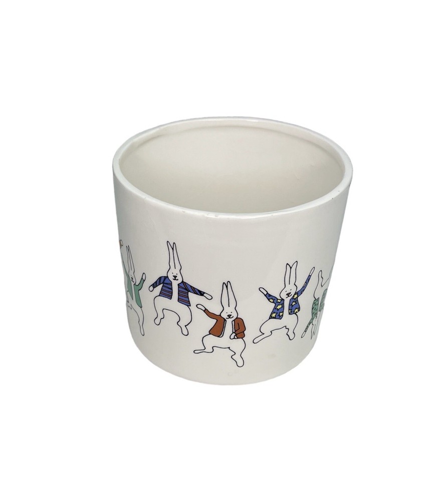 Dancing Bunnies Ceramic Planter Easter MADCO