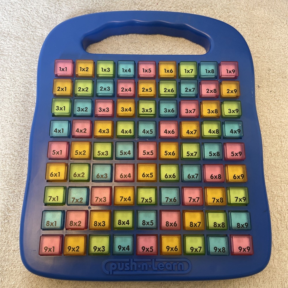 Push-n-Learn math Tables Plastic Educational Math Toy Vtg Red