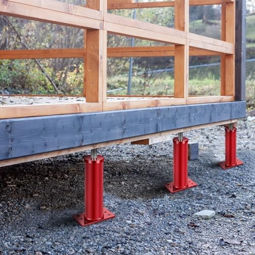 Pack Adjustable Jack Post Height Range, Basement Floor House 12"-16" 2 Red