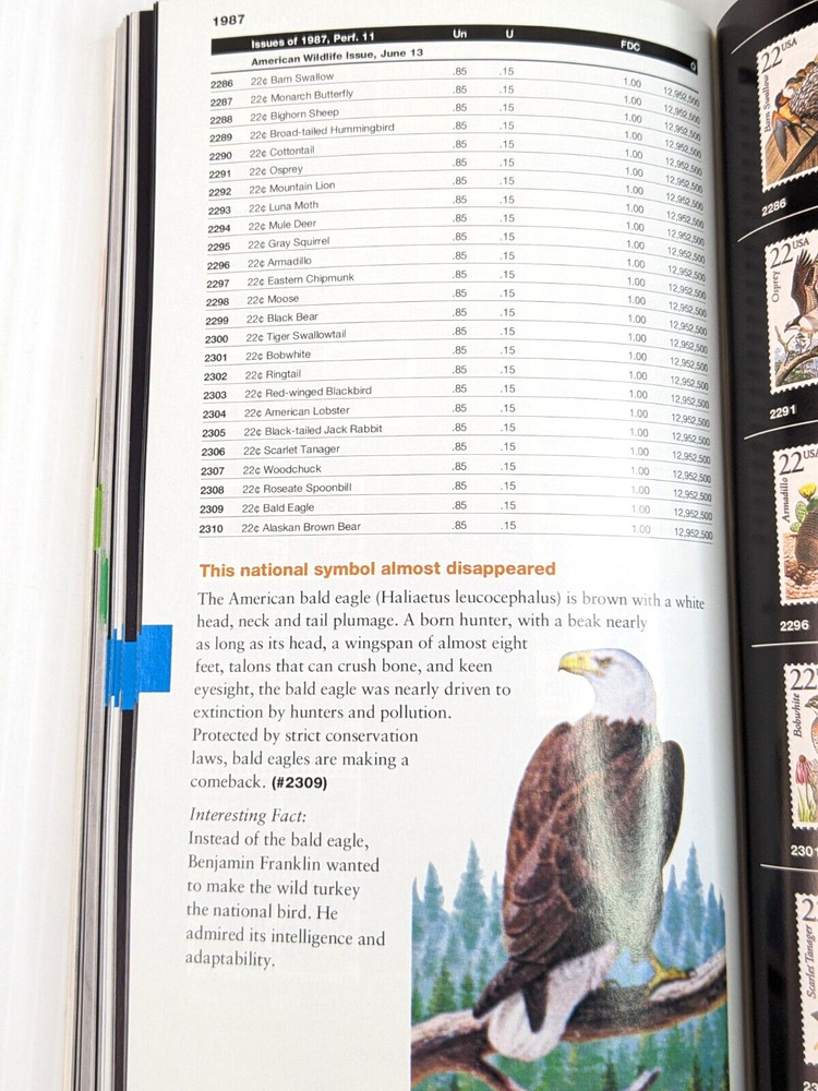 The Postal Service Guide to US Stamps 22nd Edition 1996 Stamp Values Guide Book