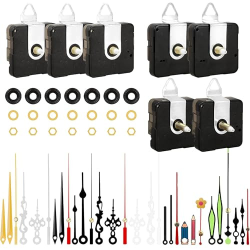 7pcs High Torque Quartz Clock Movement Mechanism Replacement Clock Kit with 10