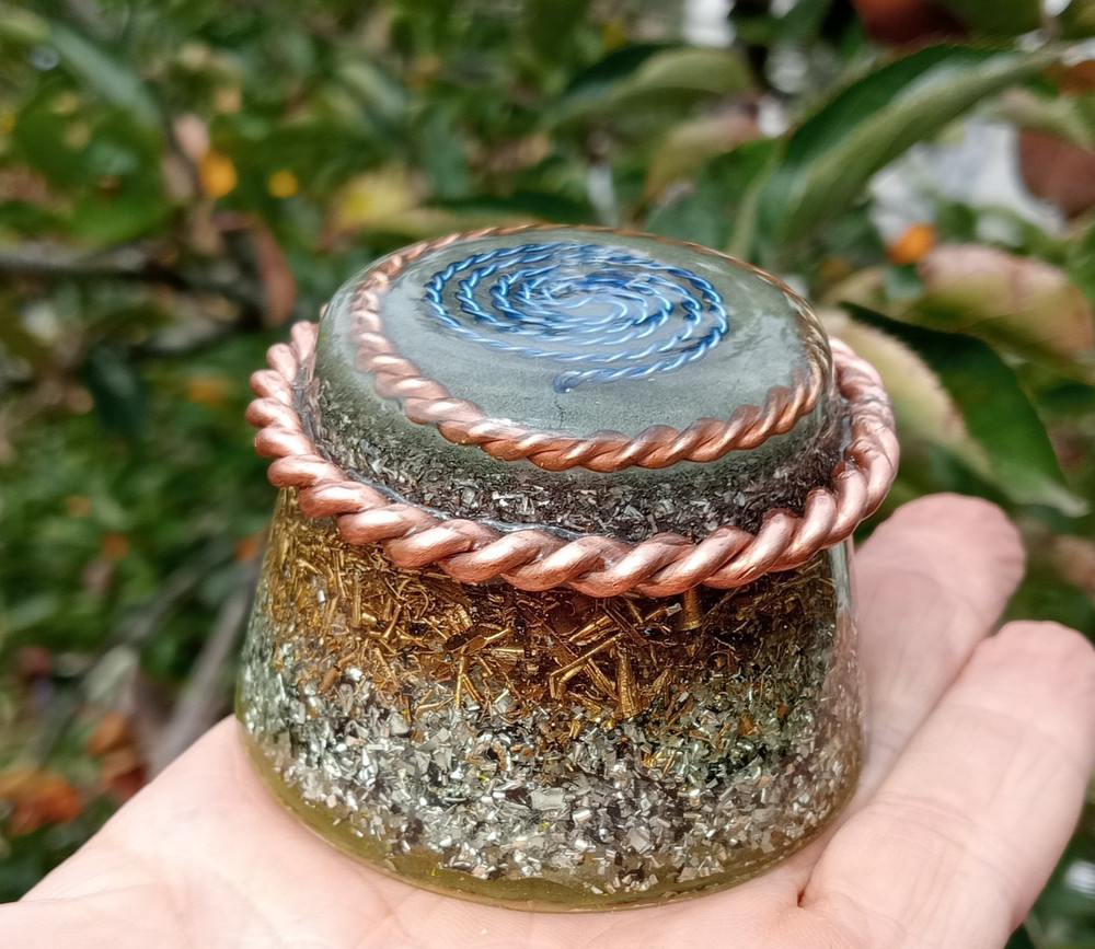 Powerful Orgone Dome TB with 3 tensor ring, coil - EMF, pollution, protection.