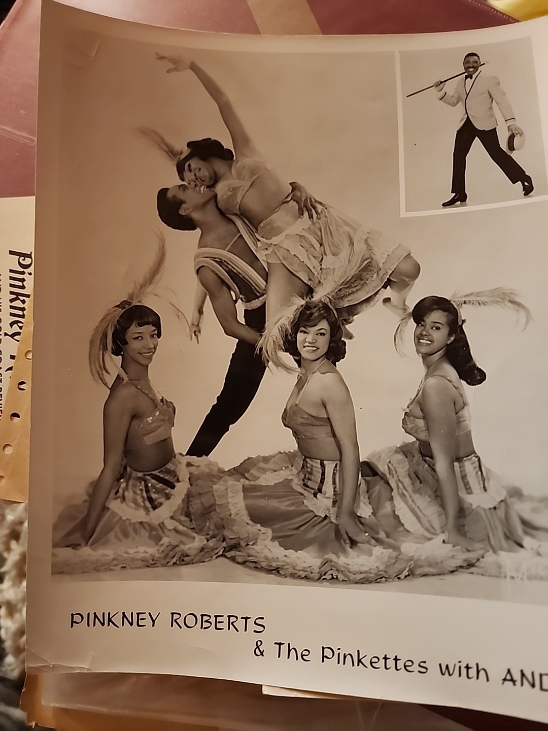 1960 PINKNEY ROBERTS FASHION PLATE EMCEE HANDBILL PRESS PHOTOS TELEGRAM VINTAGE