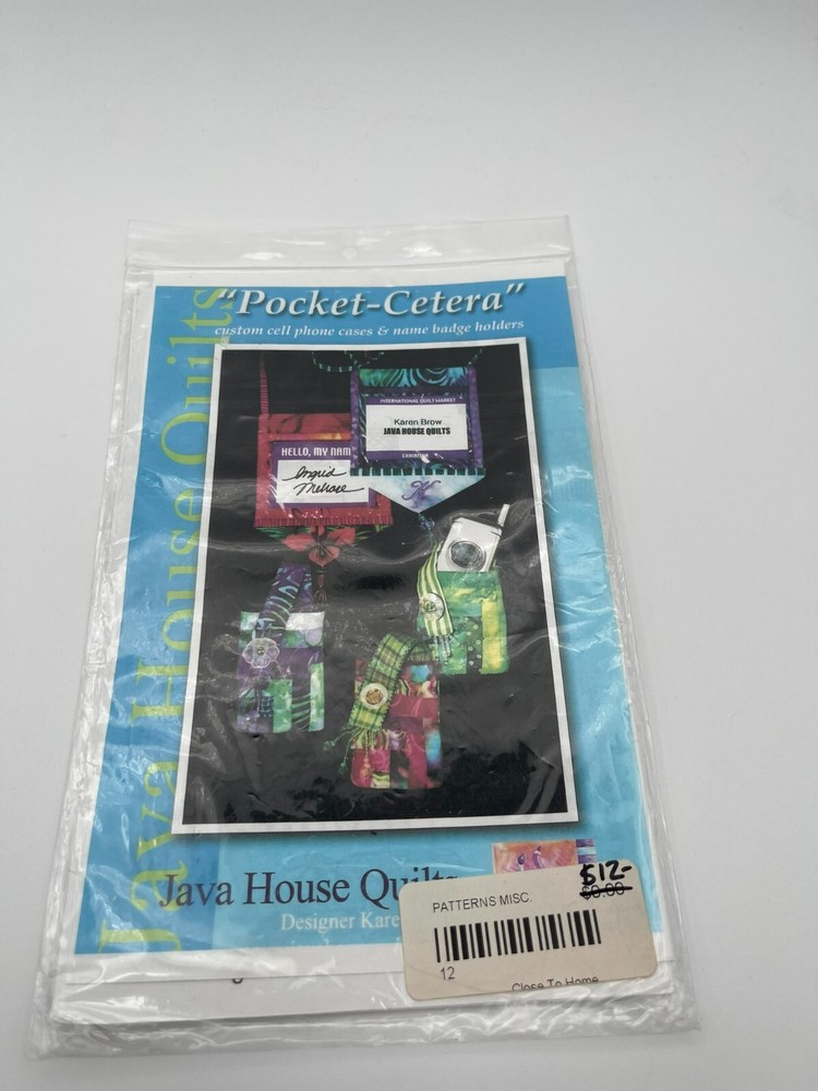 Pocket-cetera Cell Phone Name Badge Quilt Java House Quilts #133 Pattern Uncut