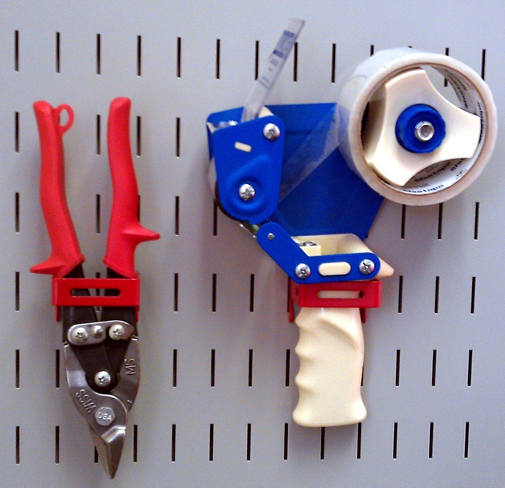 2"x2" Red Pegboard C-Bracket Hook Slotted Metal Accessory for Tool Organization