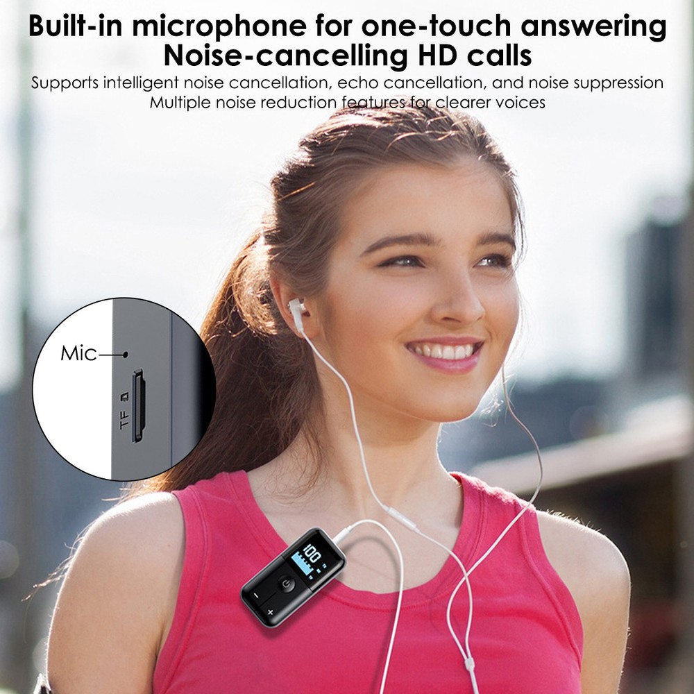 Bluetooth5.4 Audio Adapter Wireless Receiver Transmitter MP3 Player 3.5mm Aux A+