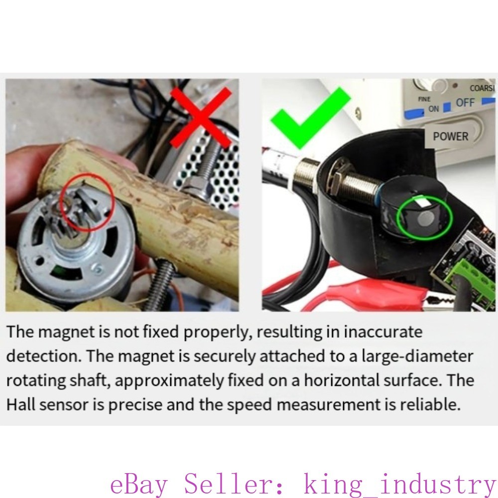 High Precision Digital Tachometer with Hall Sensor for Motor Speed Testing