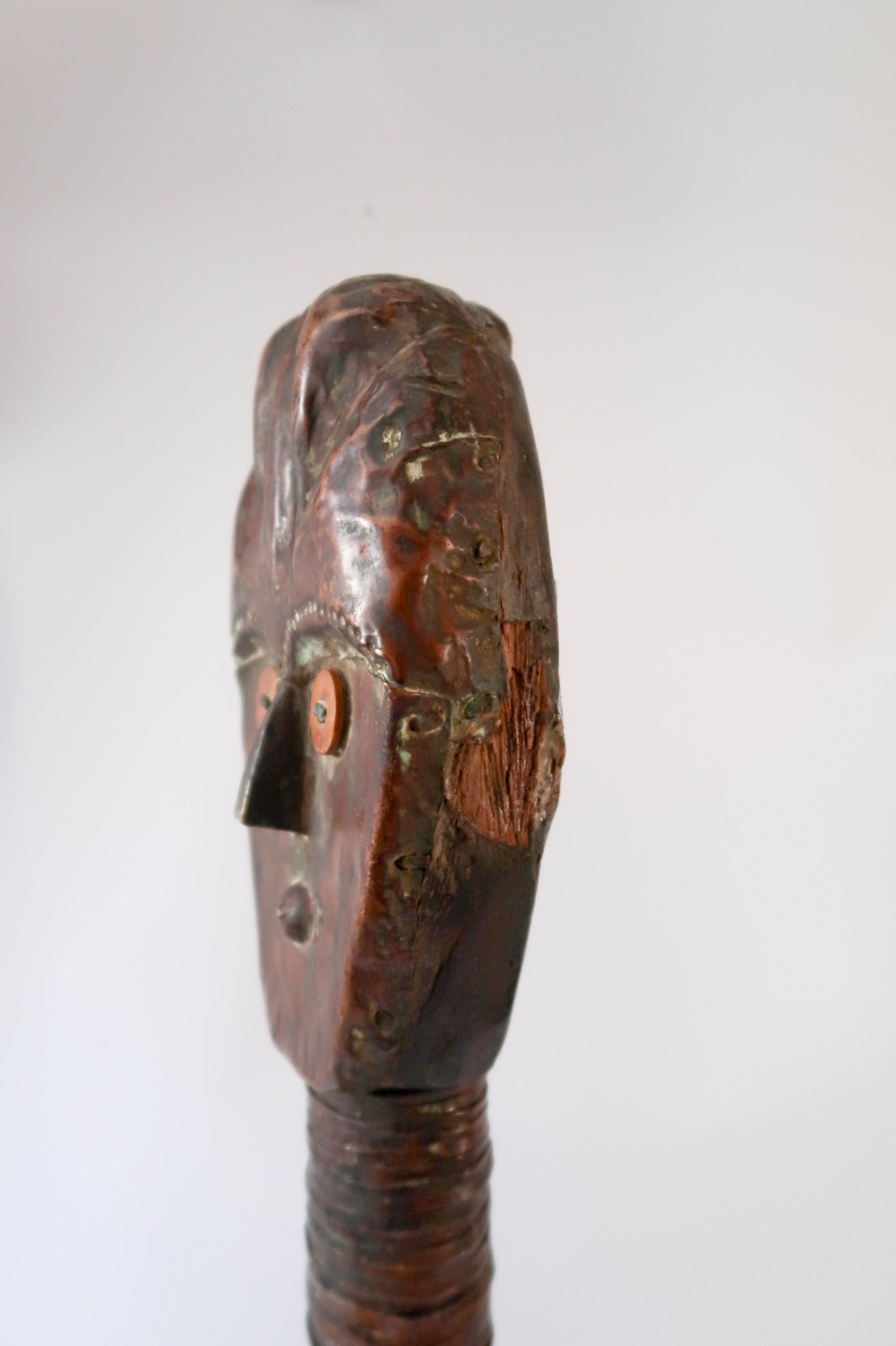 Vintage Sango Mbumba Reliquary Figure Gabon African Tribal Art Statue 22" Wood