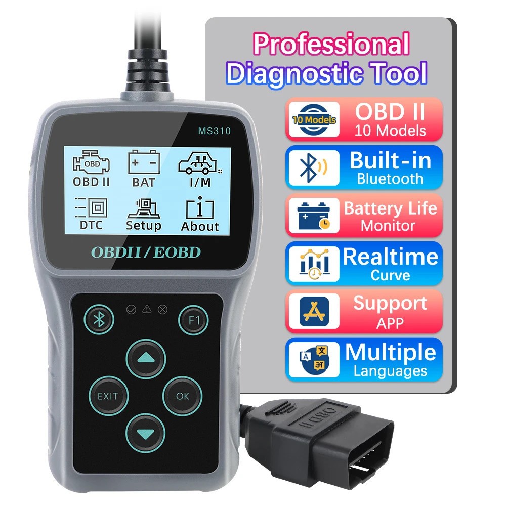 US MS310 Clear/Erase Codes Multi-language Vehicle OBD2 Code Reader Car Scan Tool