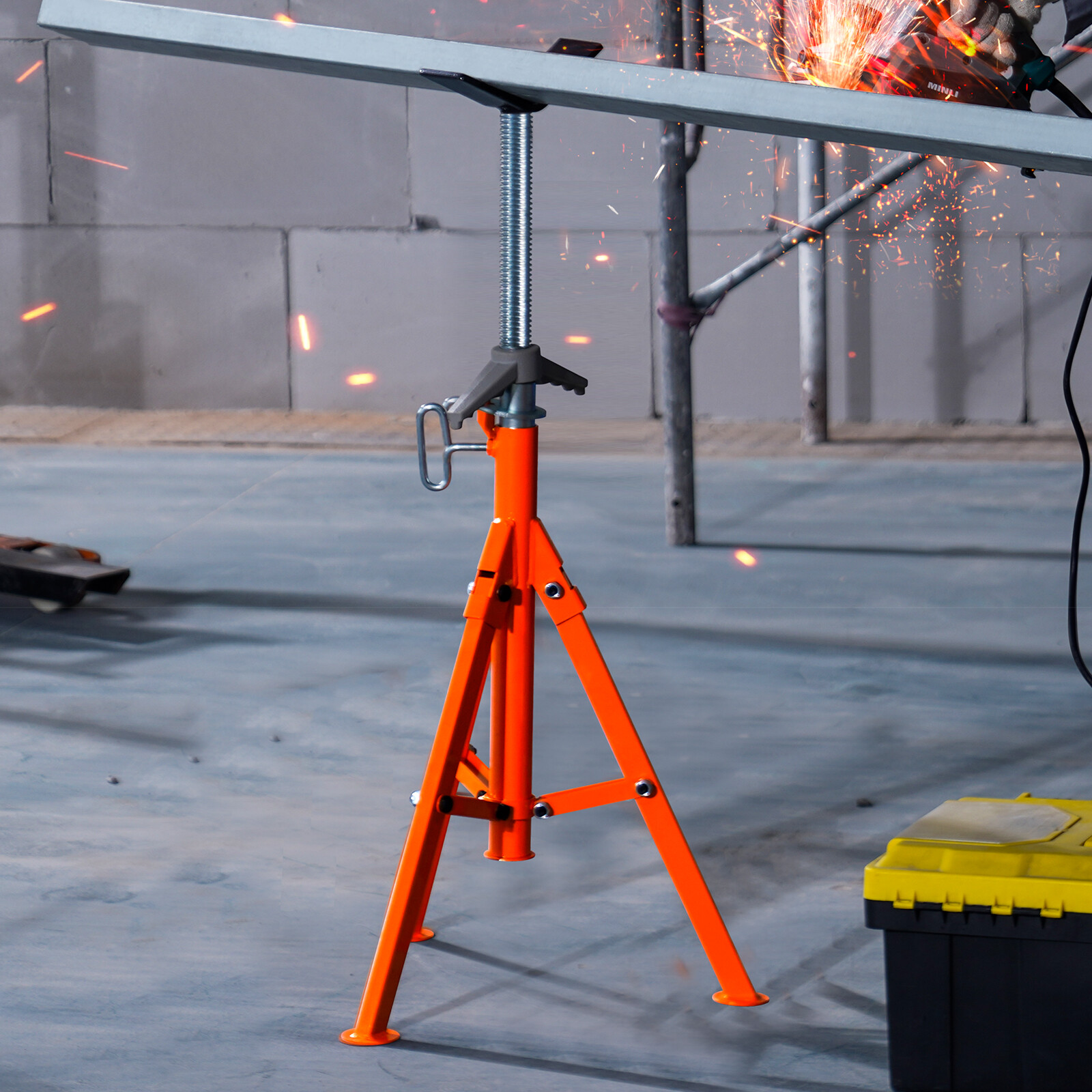 VEVOR V-Head Pipe Stand 2500LBS Pipe Jack 28"-52" Height for 1/2" to 12" Pipes