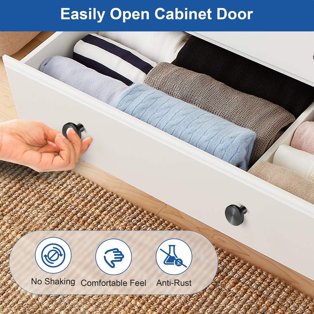 12Pcs Cabinet Knobs Hardware Handles Round Pulls for Kitchen, Dresser and Closet