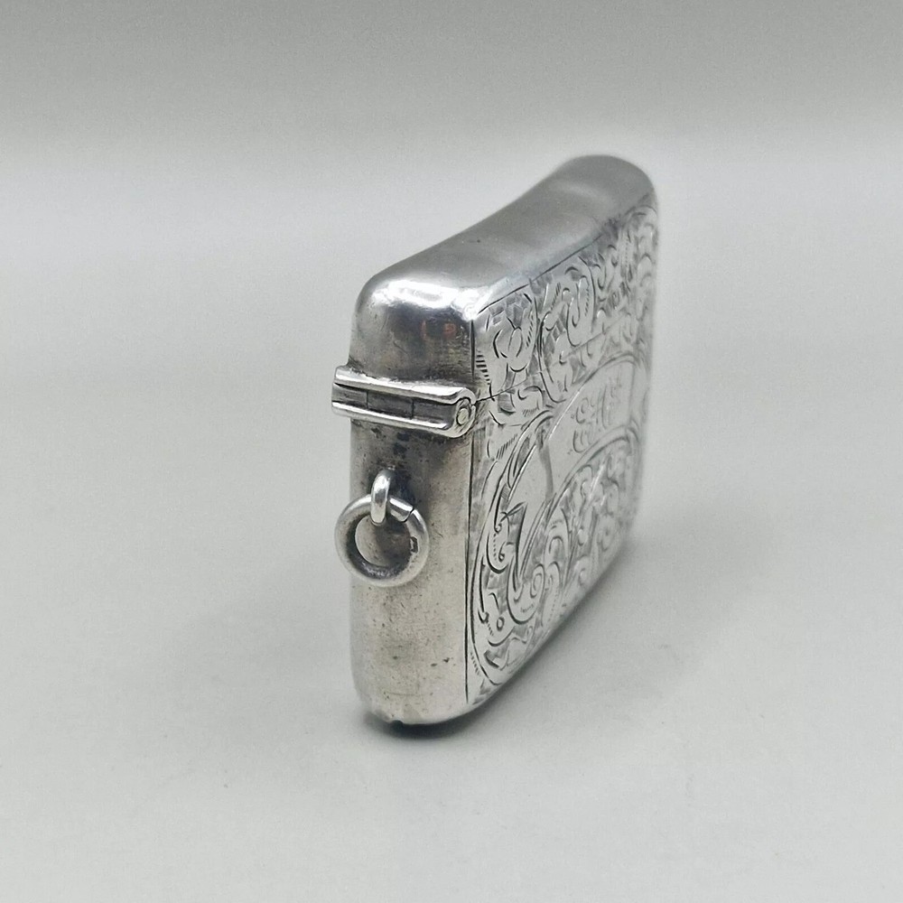 Rare Solid Silver Vesta Case With Two Compartments by Thomas & Marshall 1906