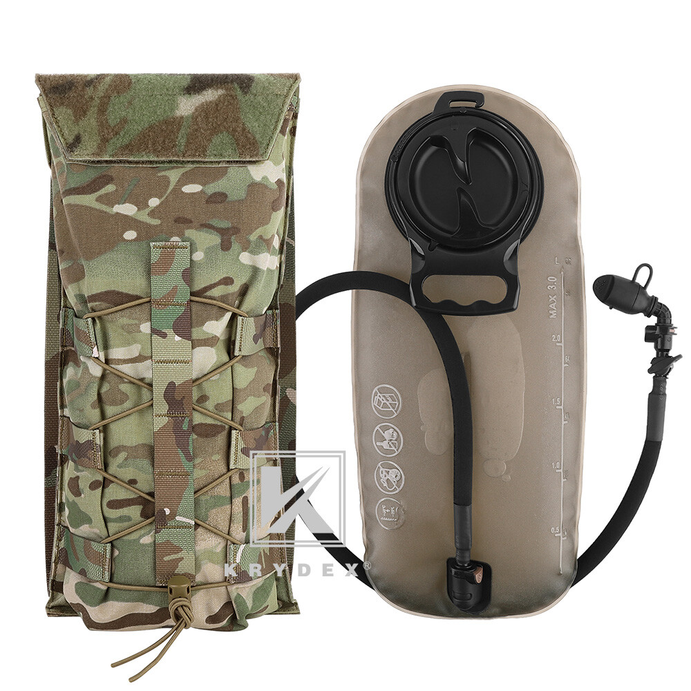 KRYDEX 3L Water Bladder Tactical Hydration Carrier MOLLE Pack Panel for Vest MC