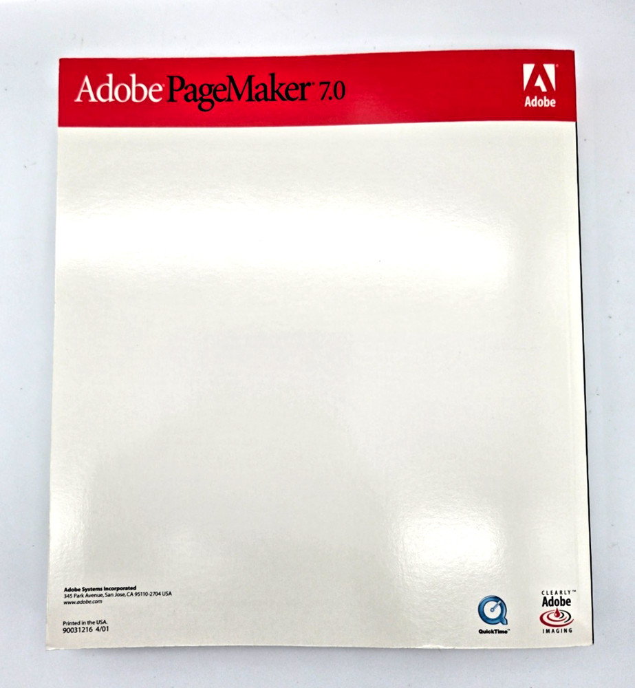 Adobe PageMaker 7.0 Upgrade Windows 2 Disc Set with Key Guide & Box