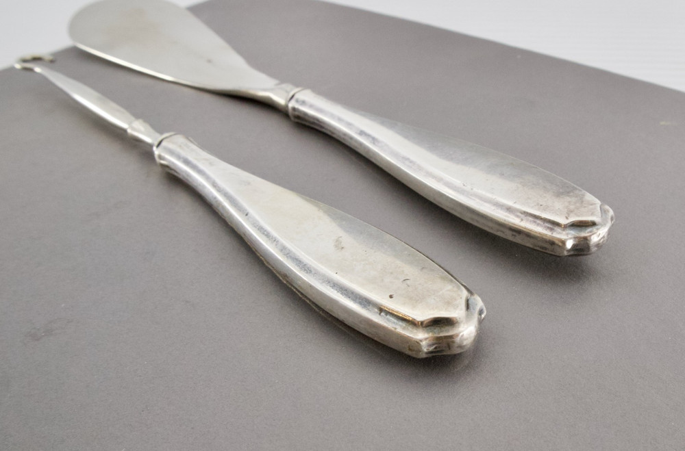 Antique Sterling Silver Handled Shoe Horn & Button Hook
