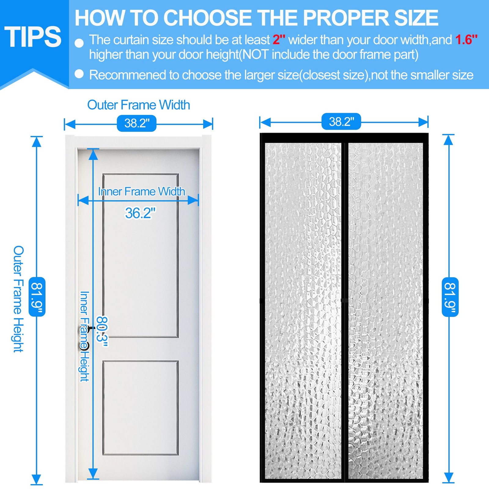 Magnetic Thermal Insulated Door Curtain,Waterproof EVA Door Cover,Fit Doors S...