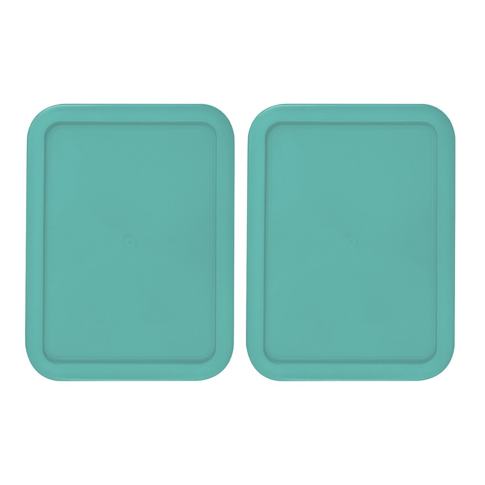 Replacement Lid for 6-CUP Pyrex Cover Rectangle (6.75" x 8.75") TURQUOISE 2-Pack