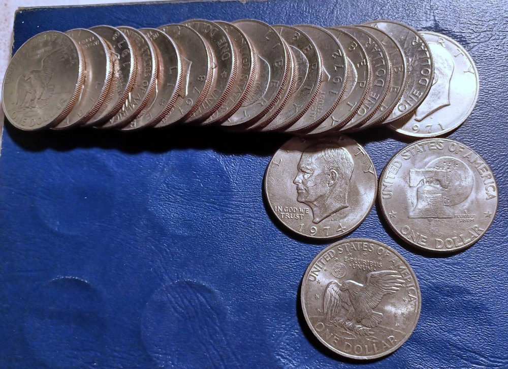 Roll (20) Mixed-date BU Eisenhower Dollars (1971-1978)