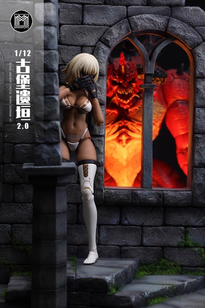 MMMToys 1:12 Scale Ancient Castle Ruins Diorama Model Set V2