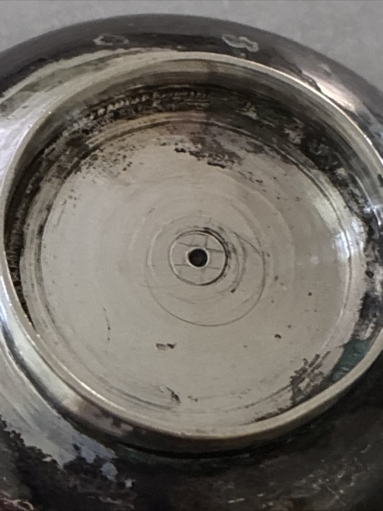 Vintage Judaica Footed Cup Bowl Blessing Tiny Engraved