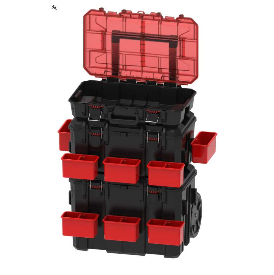 Hyper Stack Heavy Duty Modular Rolling Toolbox System, Black