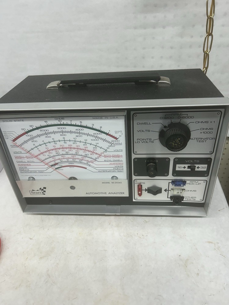 Vintage Sears Engine Analyzer (161.21042) With Cables & Manual