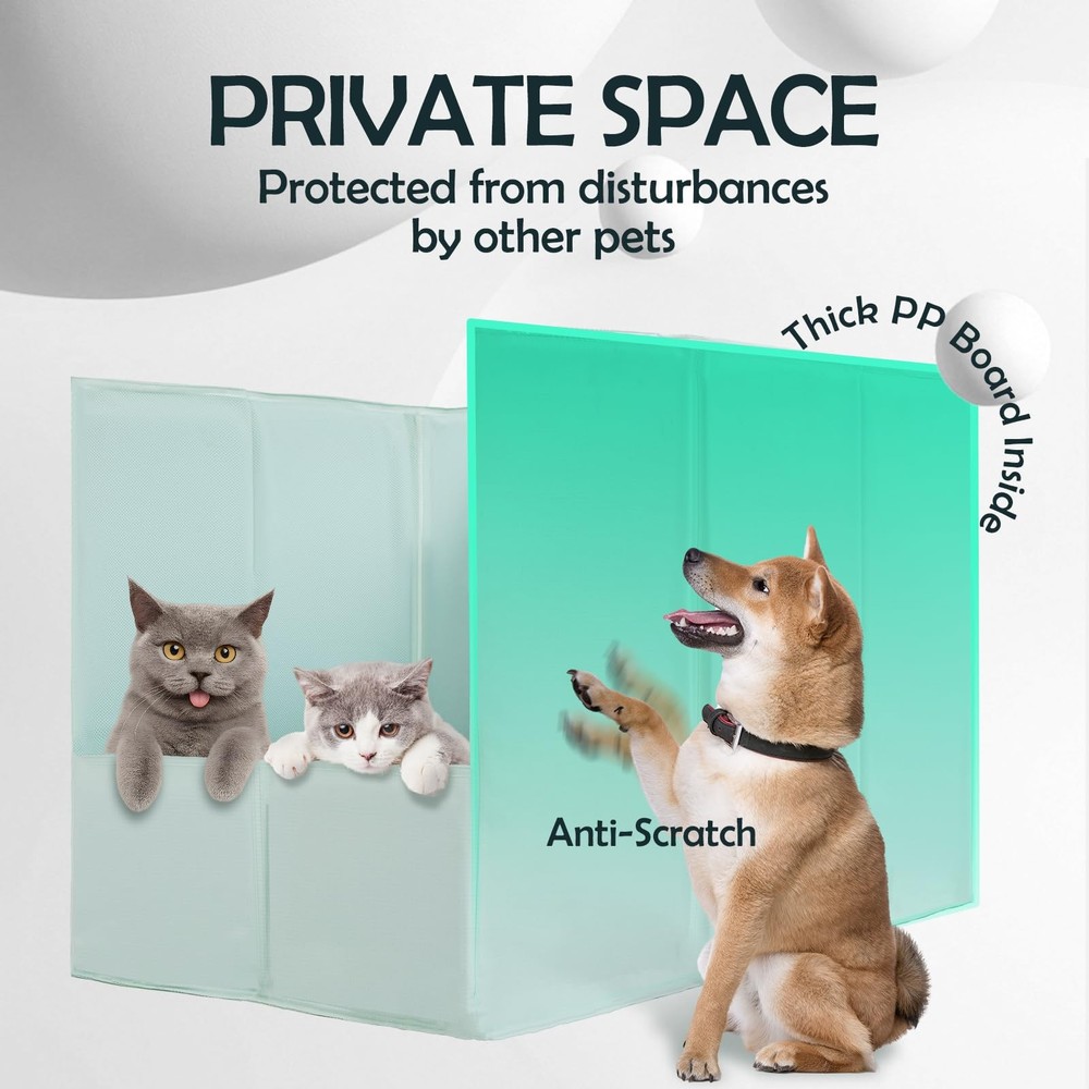 MEEXPAWS Foldable Cat Litter Box Enclosure Splash Guard Waterproof Pee Shield Wa