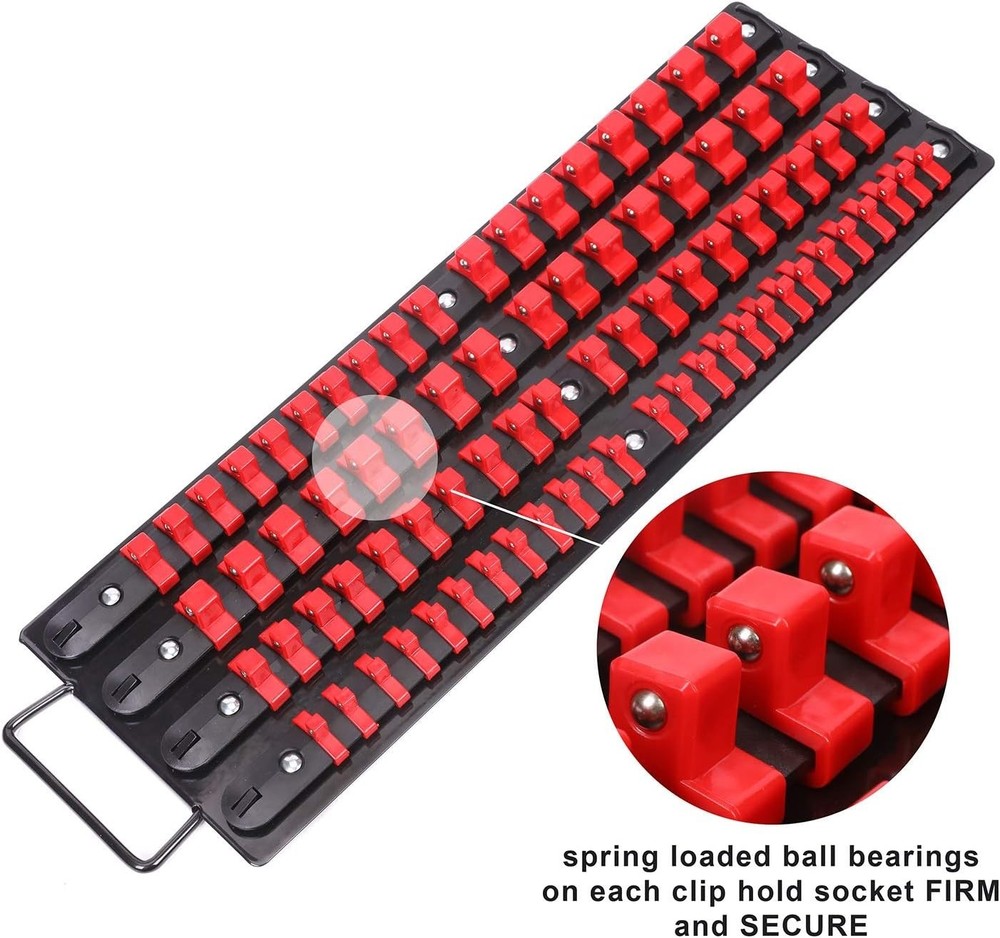 Heavy Duty Socket Holder, 2 Pcs, Black Rails