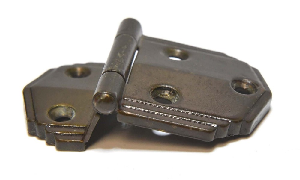4 RETRO BRASS MCM LINEN CABINET OFFSET HINGES