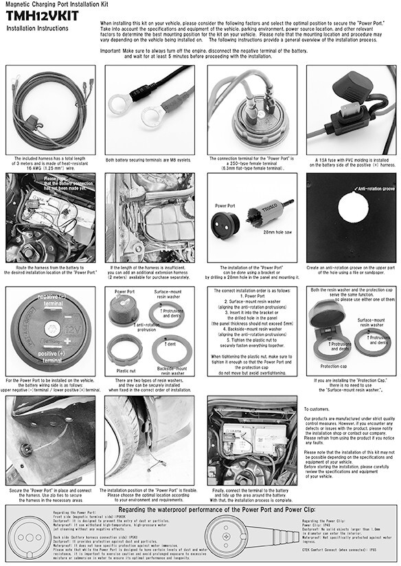Magnetic Charging Port Mounting Kit for CTEK Chargers: Mercedes-Benz Porsche BMW